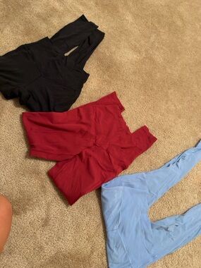aerie High-Rise Seamless Trio - Black, Red, Light Blue